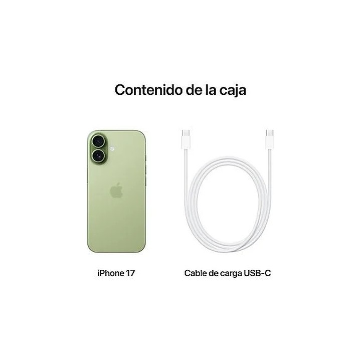 iPhone 17 256GB Verde - contenido de la caja