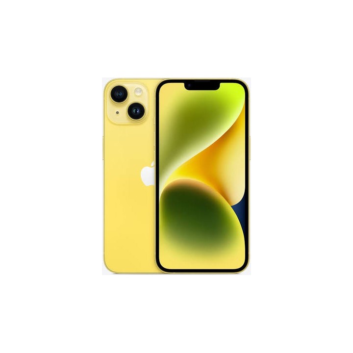iPhone 14 128GB Amarillo Reacondicionado - vista trasera y frontal