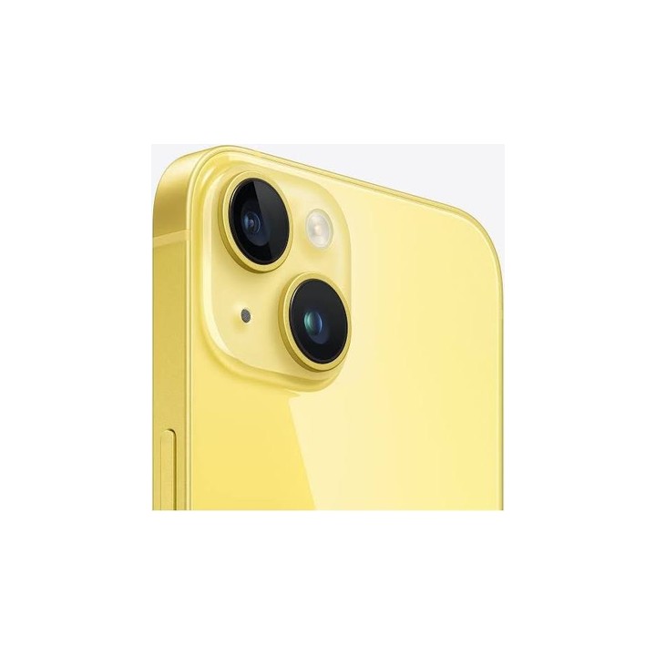 iPhone 14 128GB Amarillo Reacondicionado - vista trasera en ángulo
