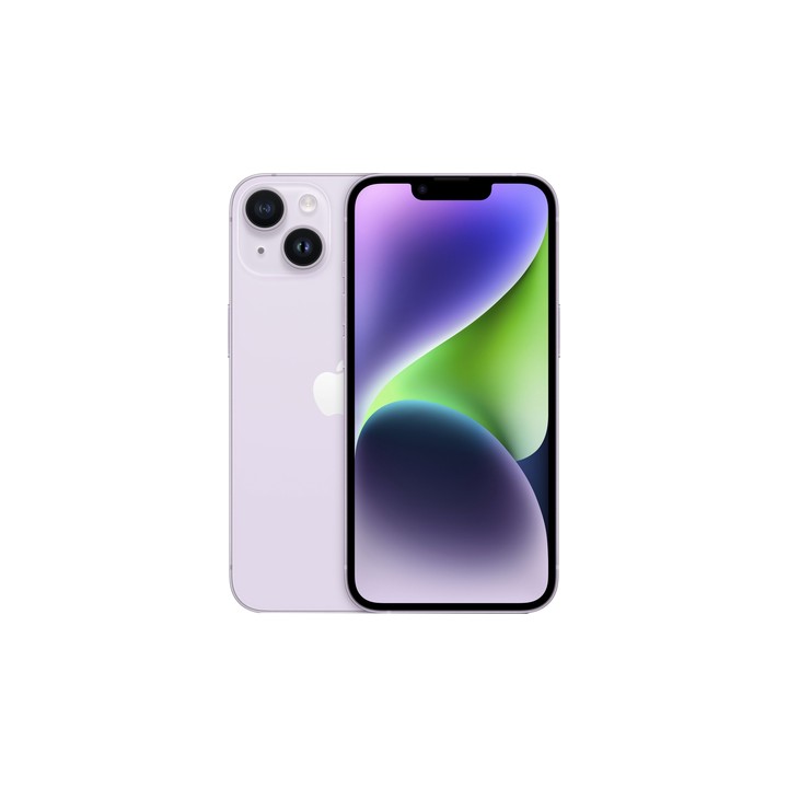 iPhone 14 128GB Morado Reacondicionado - vista trasera y frontal