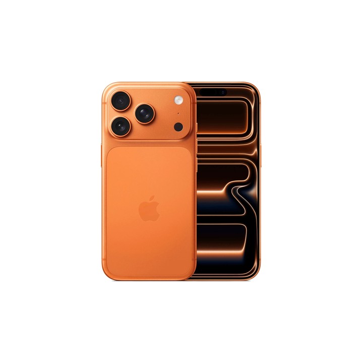 iPhone 17 Pro Max 256GB Naranja Cósmico - vista trasera y frontal