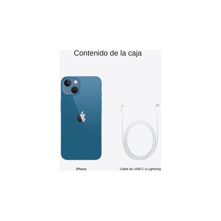 iPhone 13 128GB Azul Reacondicionado - contenido de la caja