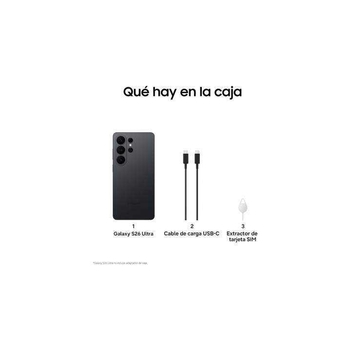 Samsung Galaxy S26 Ultra 512GB Negro - contenido de la caja