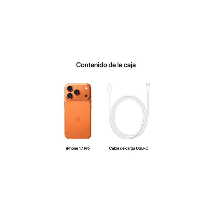 iPhone 17 Pro Naranja Cósmico - contenido de la caja