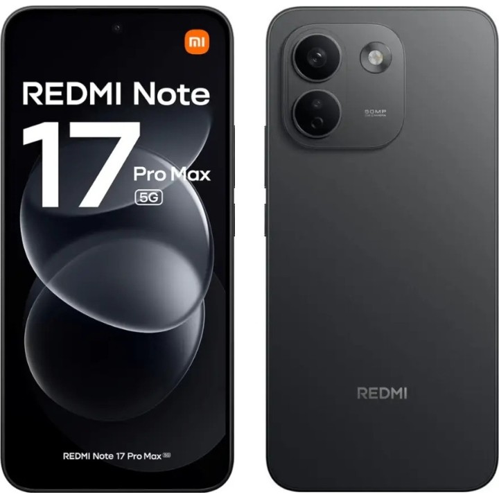 Xiaomi Redmi Note 17 Pro Max 5G 8+256GB Negro - frontal y trasera