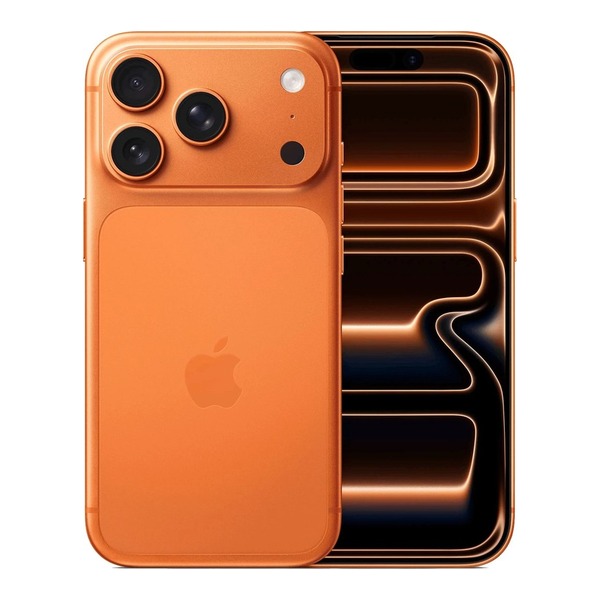 iPhone 17 Pro Max 256GB Naranja Cósmico - vista trasera y frontal