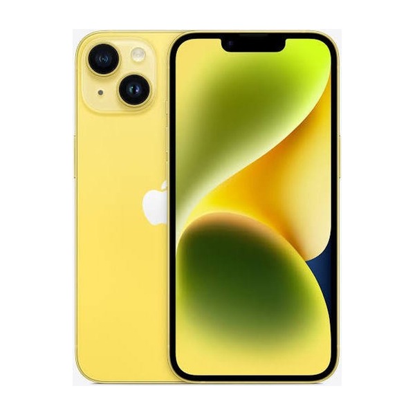 iPhone 14 128GB Amarillo Reacondicionado - vista trasera y frontal