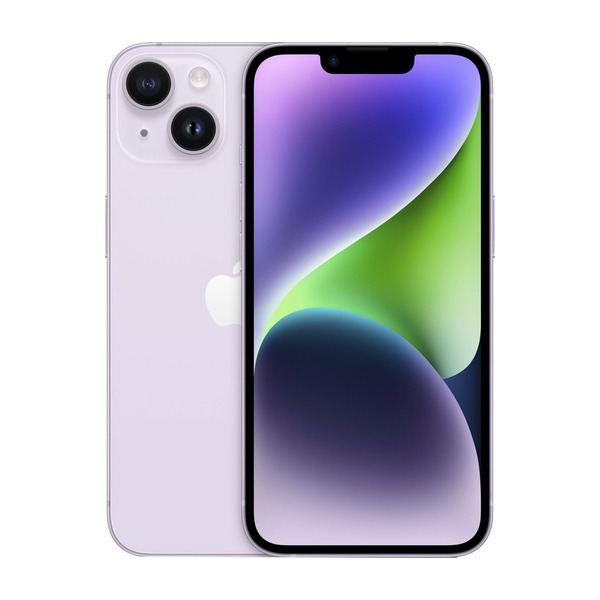 iPhone 14 128GB Morado Reacondicionado - vista trasera y frontal
