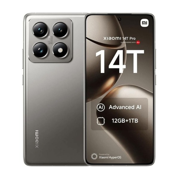 Xiaomi 14T Pro 1TB Titanio Gris - vista trasera y frontal