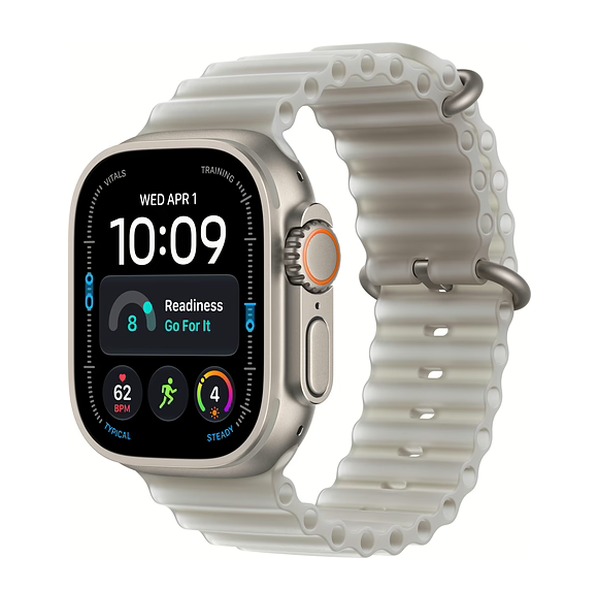 Apple Watch Ultra 4 GPS + Cellular 49 mm titanio natural con correa Ocean gris traslúcido